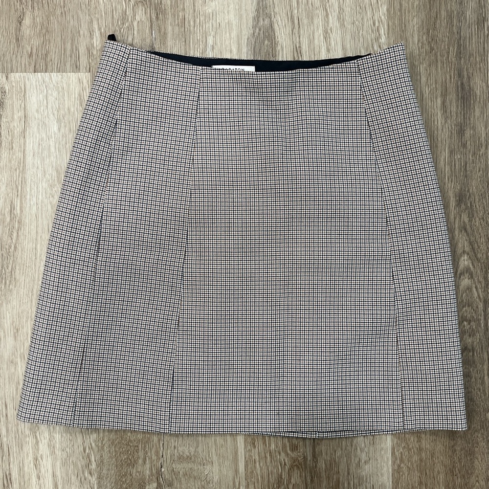 Aritzia Babaton Brown/Tan Plaid Skirt